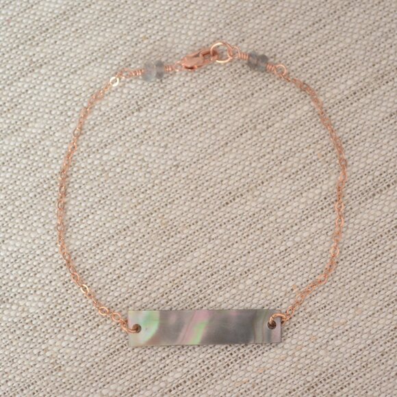 Simple Abalone Bracelet in Rose Gold - Picture 1 of 9